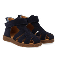 Begynder Sandal m Velcro - Navy/Blue Fog