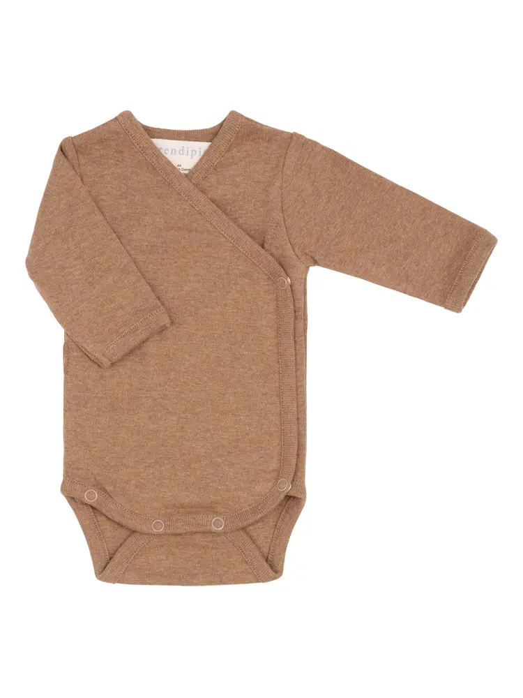 Nyfødt Slå-om Body - ALMOND - 50 CM billede