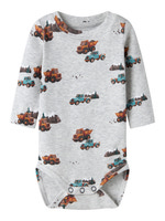 Name It Ozias Langærmet Slim Body - Light Grey Melange