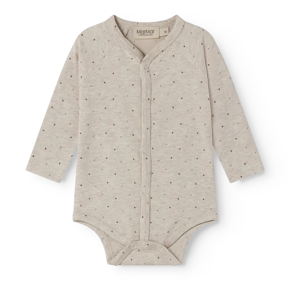Bruno Langærmet Body - Beige Mel Dot - 56/2 MDR. billede