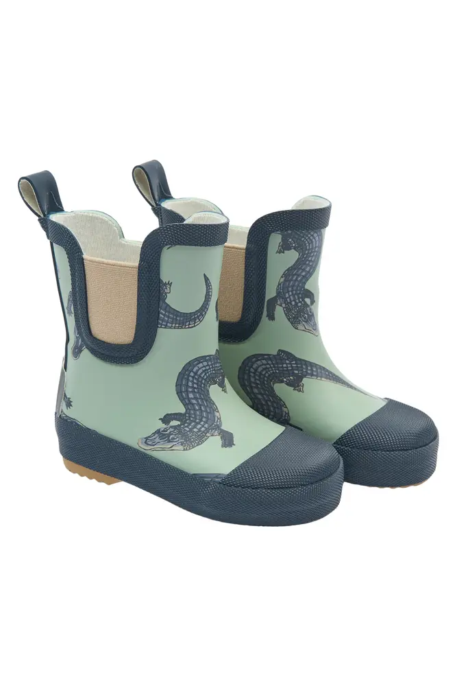 Kort Gummistøvle m. Print - Croco - 23 billede