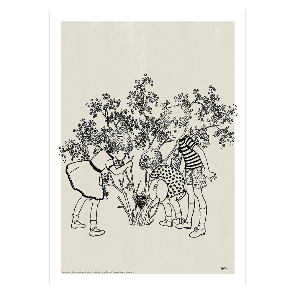 Plakat Astrid Lindgren - Lotta - fugle rede 50x70 billede