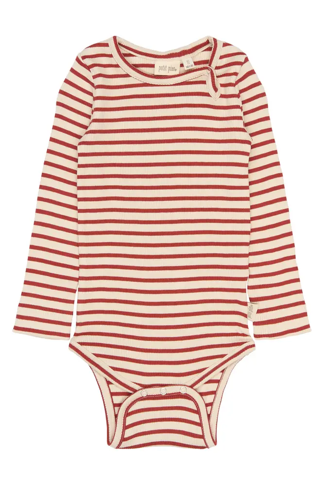 Sky Langærmet Body - Cinnabar Striped - 56 CM billede
