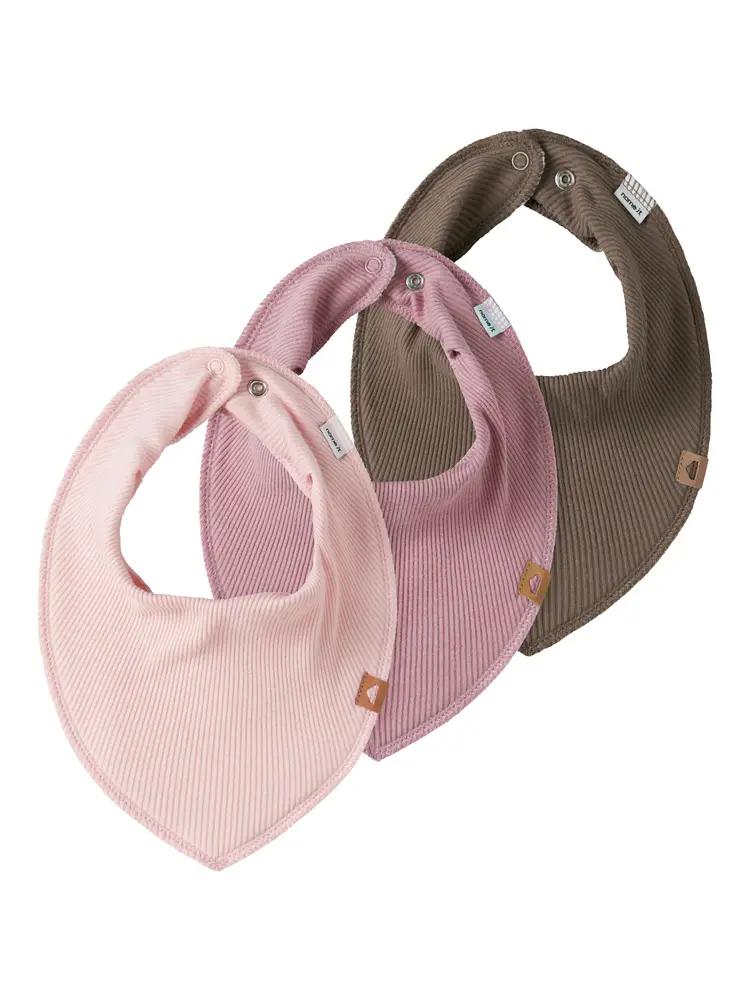Name It Yvette Rib Bib 3-Pak - Lotus - ONE SIZE billede