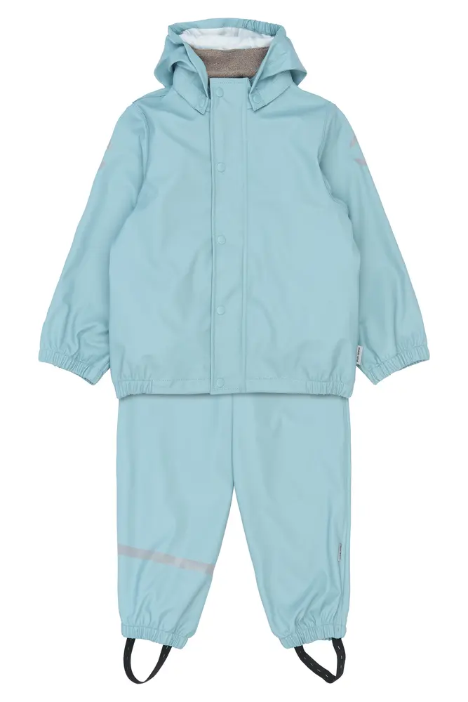 Regntøj PU m. Seler - Stone Blue - 74