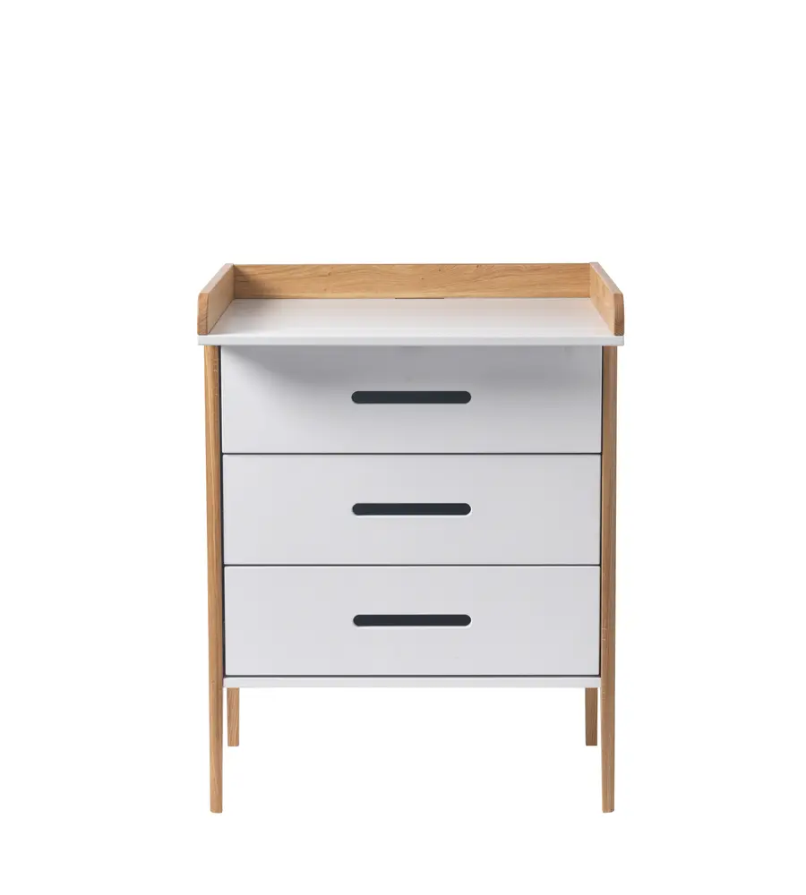 Spoke puslekommode - Hvid/Eg billede