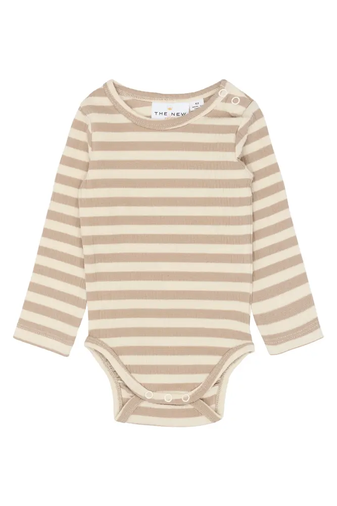 Fro Langærmet Rib Body - Humus Striped - 68 billede