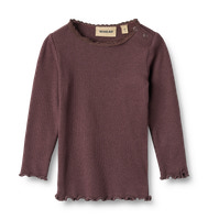 Lace Rib Langærmet T-Shirt