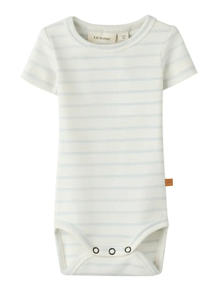 Lil' Atelier Geo Apa Kortærmet Slim Body - Coconut Milk - 74