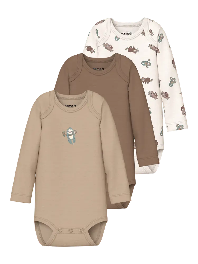 Name It Body l/æ - Noos - 3-pak - NbnBody - Jet Stream/w/Sesame
