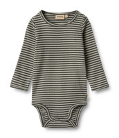 Berti Body Langærmet - Winter forest stripe