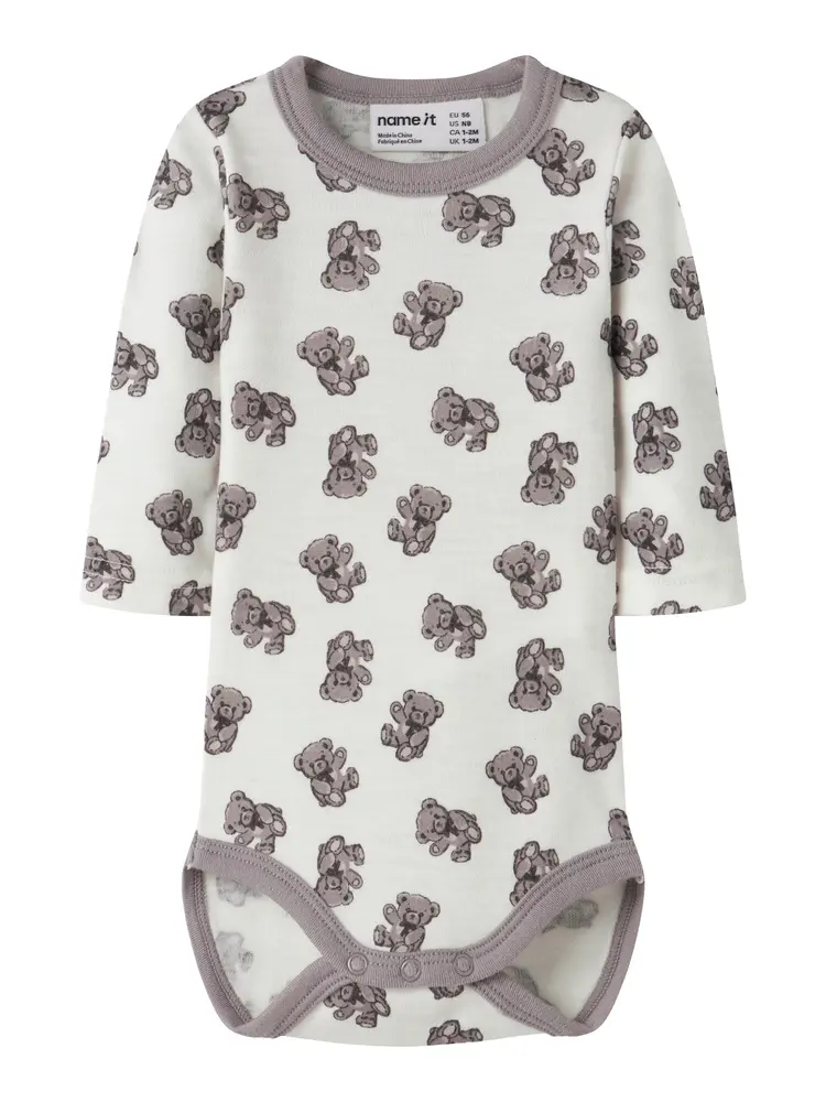 Name It Willu Uld Langærmet Body - Snow White - 56