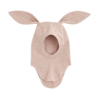 Elefanthue m. Ører Bomuldsrib - Camel Melange