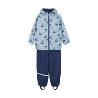 Regnsæt m. Print - Blue Fog