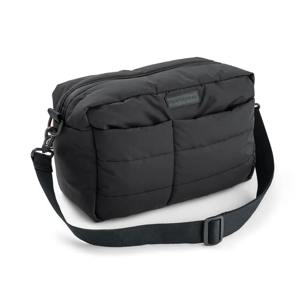 Quiltet barnevognstaske Sort billede