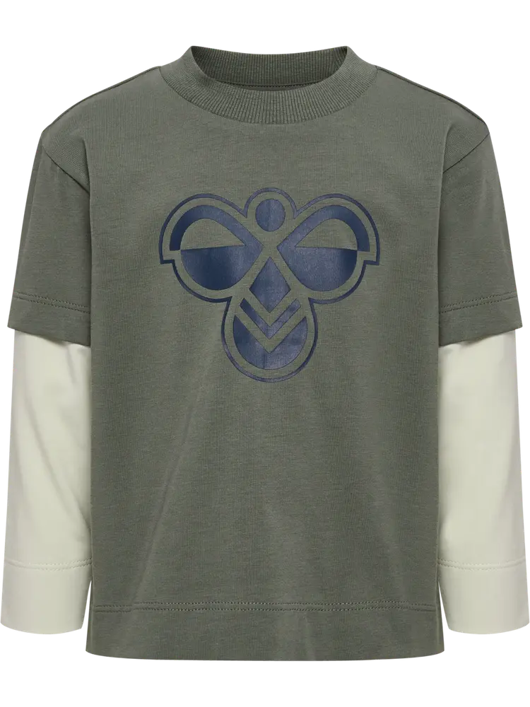 Hummel Loose Layer Langærmet T-Shirt - Castor Gray - 104