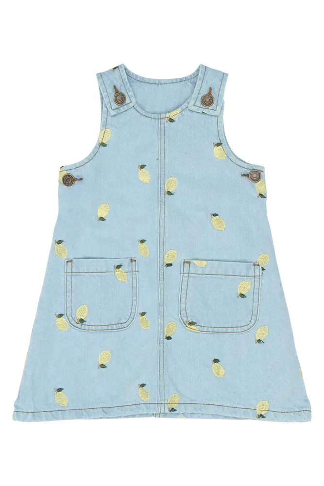 Saja Denim Kjole - Light Blue Denim EMB - 86 billede