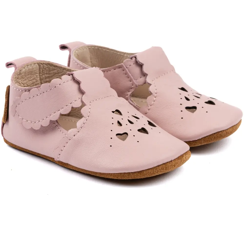 Prewalker Læder Sandal hjerte - ADOBE ROSE - 0-6 MDR. billede