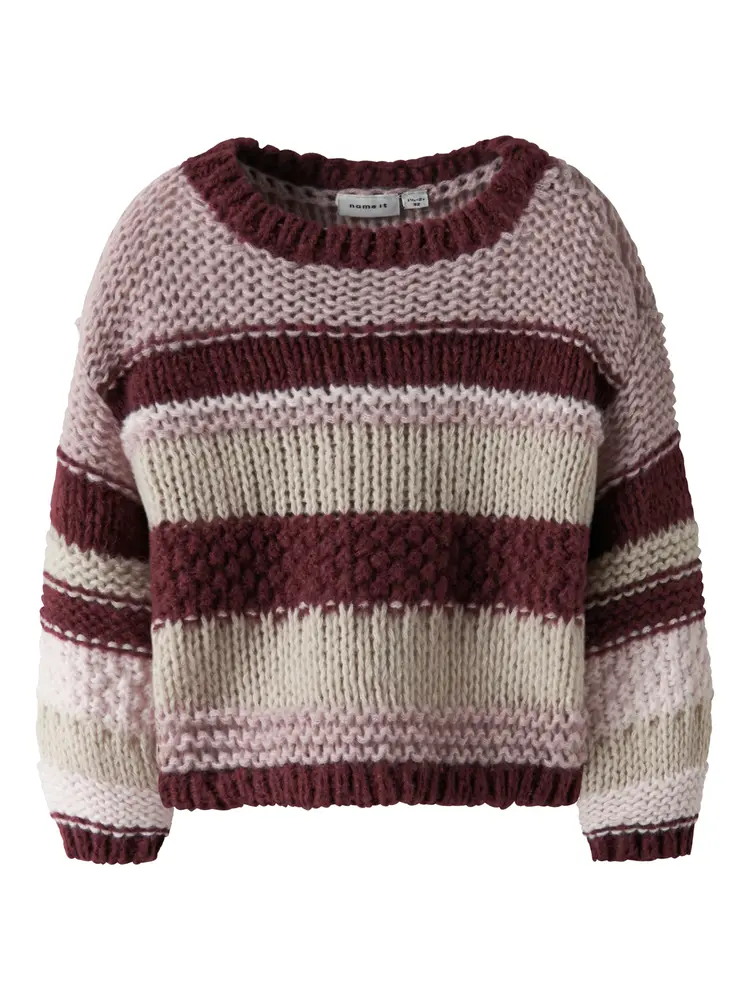 Oline Striktrøje - Burgundy - 104 billede