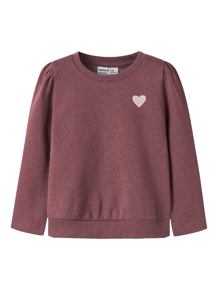 Name It Sweatshirt - NmfVima - Wild Ginger/Heart Embroidery