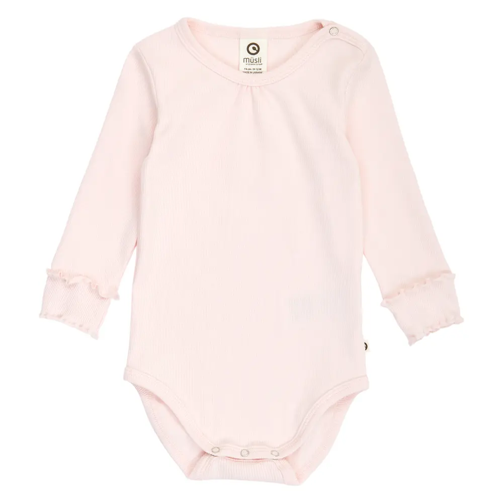 Cozy Me Rib Deco Langærmet Body - Primrose - 56 billede