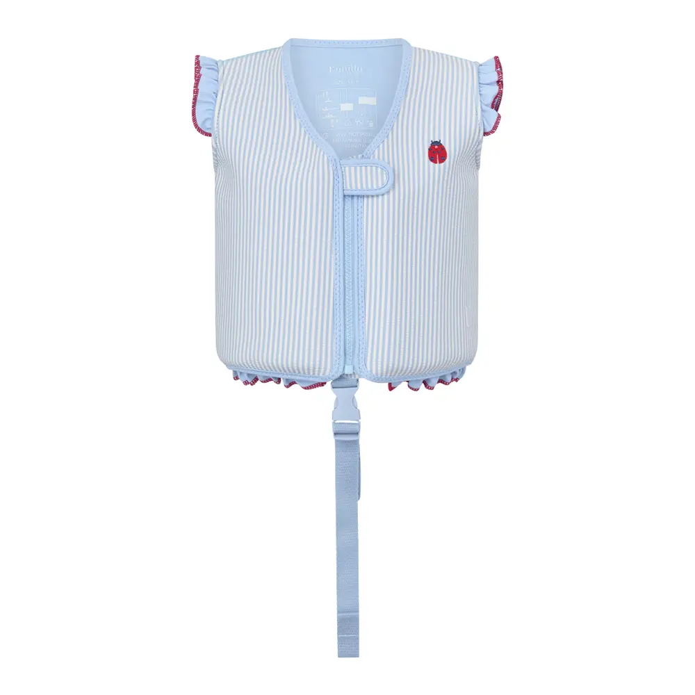 Svømmevest med strop - Seersucker - Ladybug - Blue - 1-3 ÅR billede