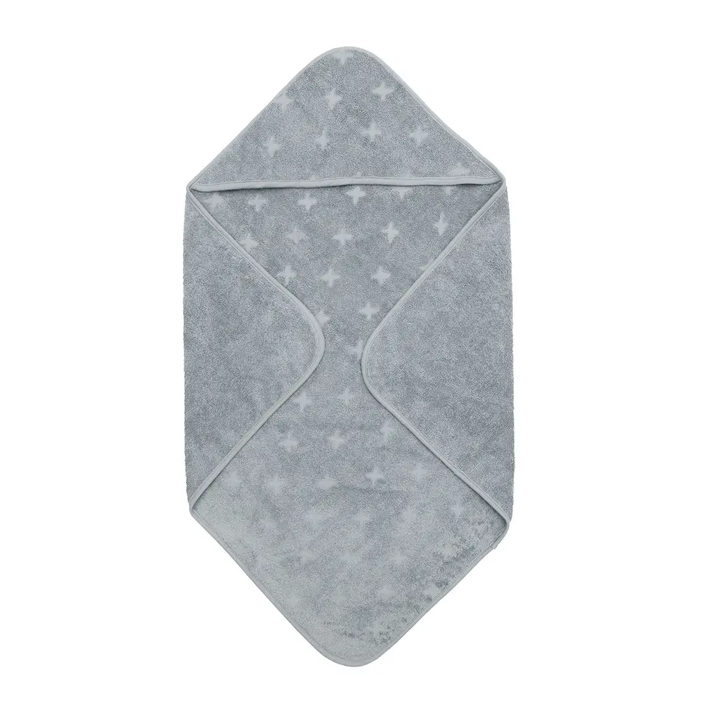 Håndklæde med hætte, Jasmin blue, 70 x 70 cm billede