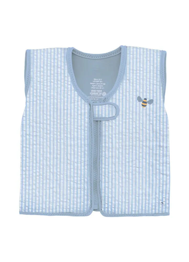 Svømmevest - Seersucker - Honeybee - Blue - 3-6 ÅR