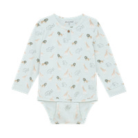 Langærmet Body m. Print - Sprout Green