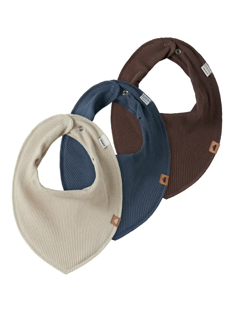 Name It Yasim Rib Bib 3-Pak - French Roast - ONE SIZE billede