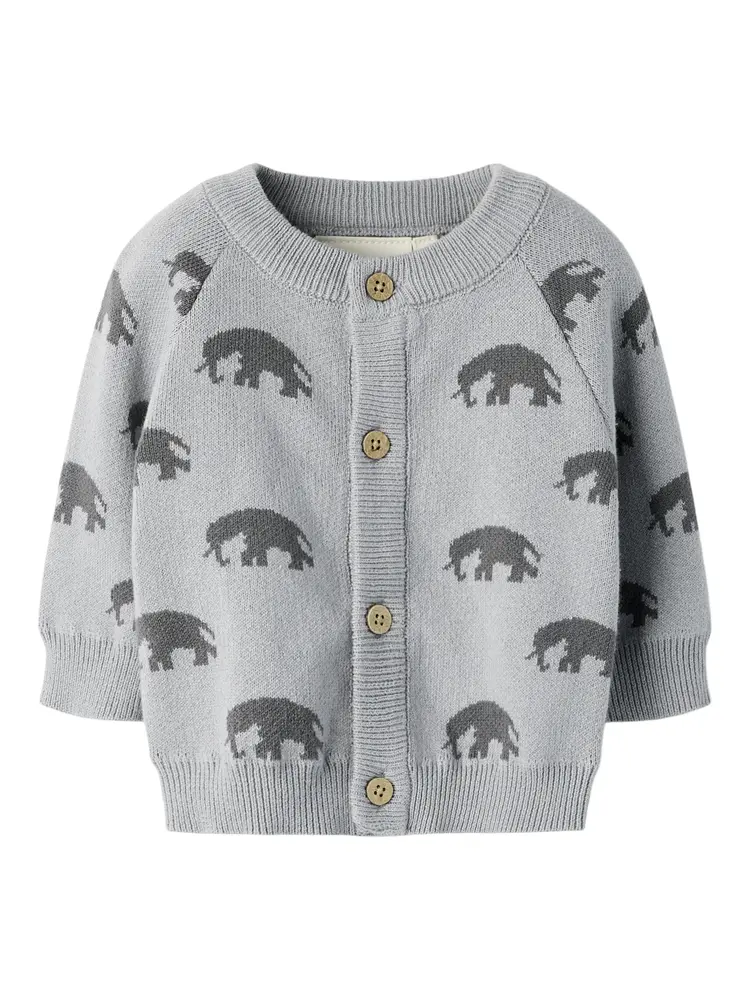 Lil Atelier Cardigan - Strik - NbmLulio - Sleet m. Elefanter