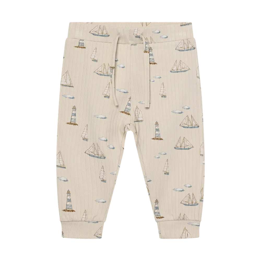 Rib Bukser m. Print - Fog - 56 billede