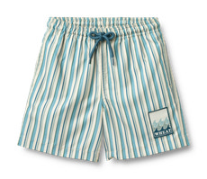 Hansi Badge Badeshorts - Aqua Stripe