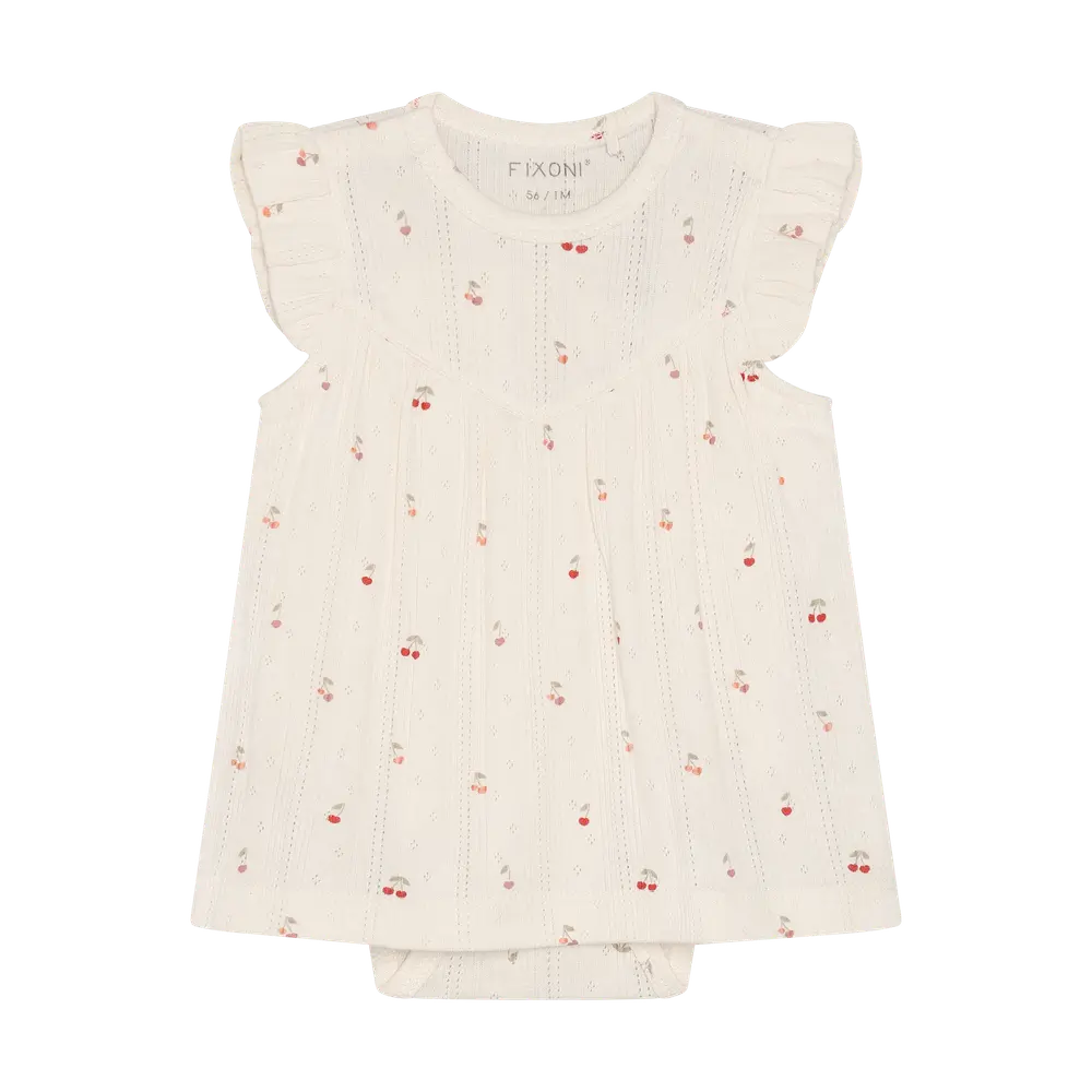 Kortærmet Bodykjole Pointelle - Eggnog - 62 billede