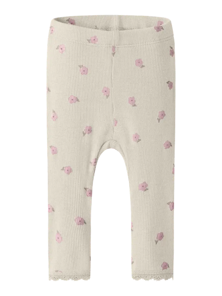 Name It Leggings - Rib/Modal - NbfLaurel - Peyote Melange m. Blo