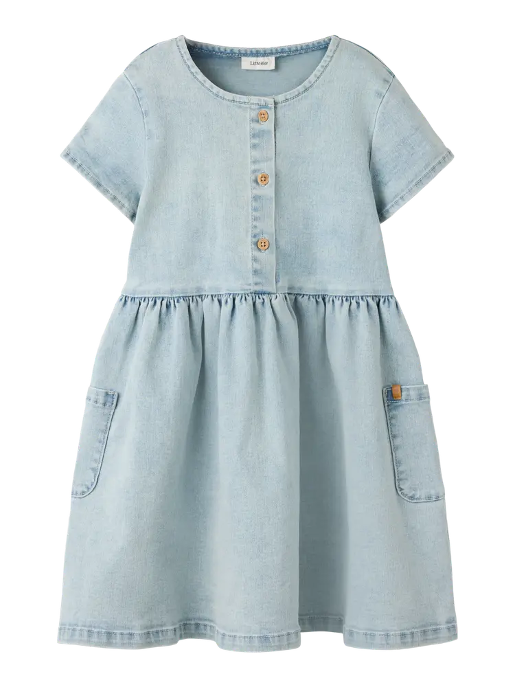 Frances Denim Kjole - Light Blue Denim - 110