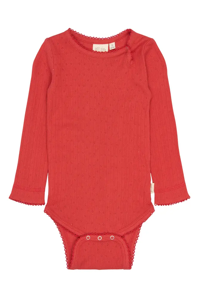 Suze Langærmet Pointelle Body - Molten Lava - 68 CM billede