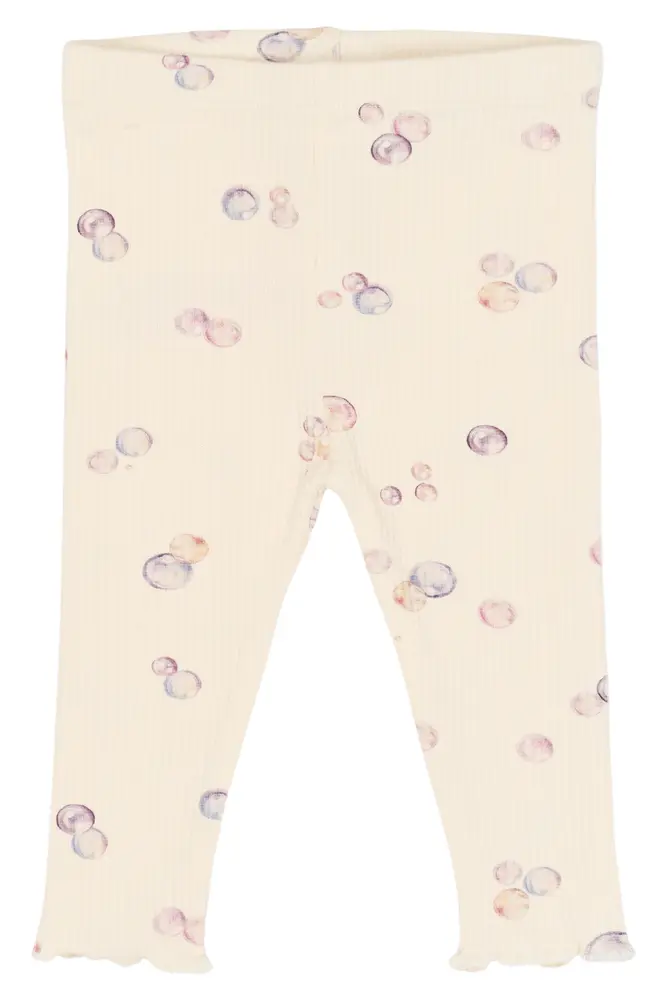 Tamma Rib Leggings - Gardenia AOP - 56 billede