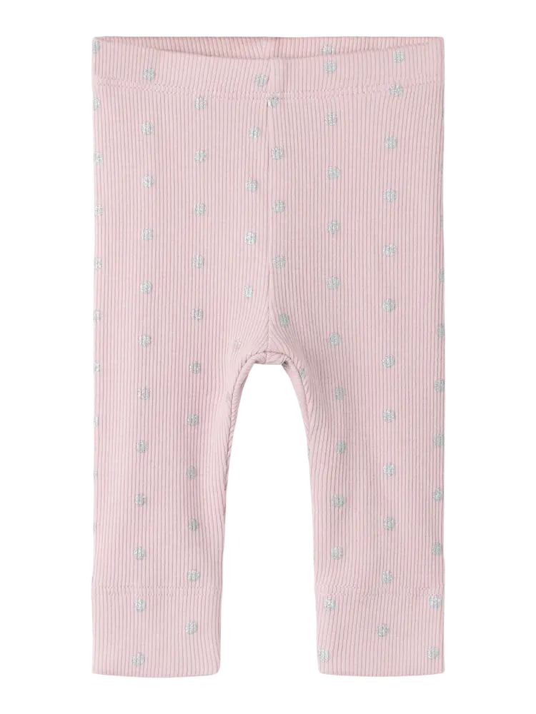 Name It Leggings - Rib/Modal - NbfLona - Violet Ice m. Sølvprikk