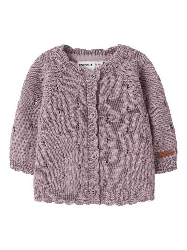 Name It Cardigan - Uld - Hulmønster - NbfWrilla - Toadstool