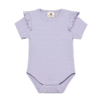 Kortærmet Pointelle Body - Purple Heather