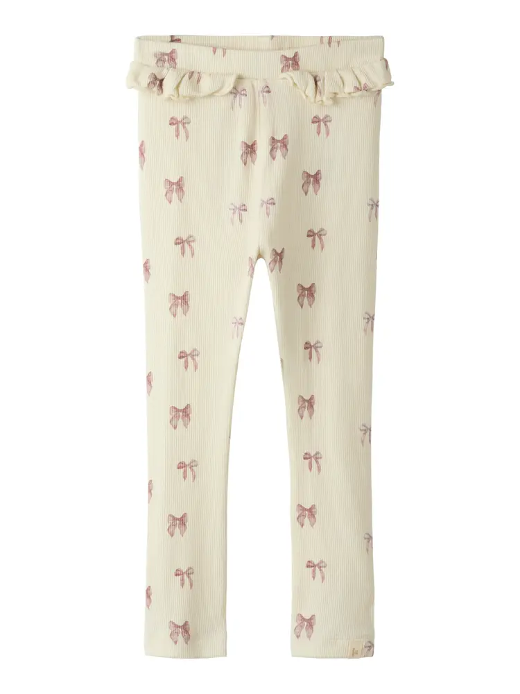Lil Atelier Leggings - NmfGavo - Rib - Noos - Turtledove/Bow