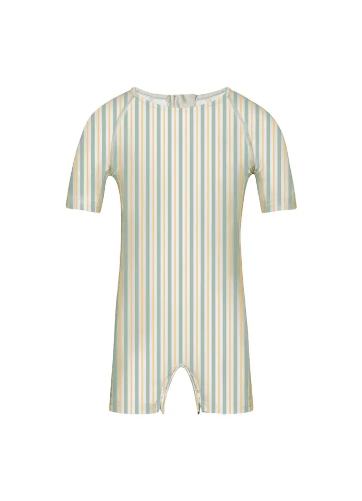 Badeheldragt - Striped - Fern - 3-6 MDR. billede