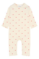 Holiday Heart Rib Jumpsuit - GARDENIA