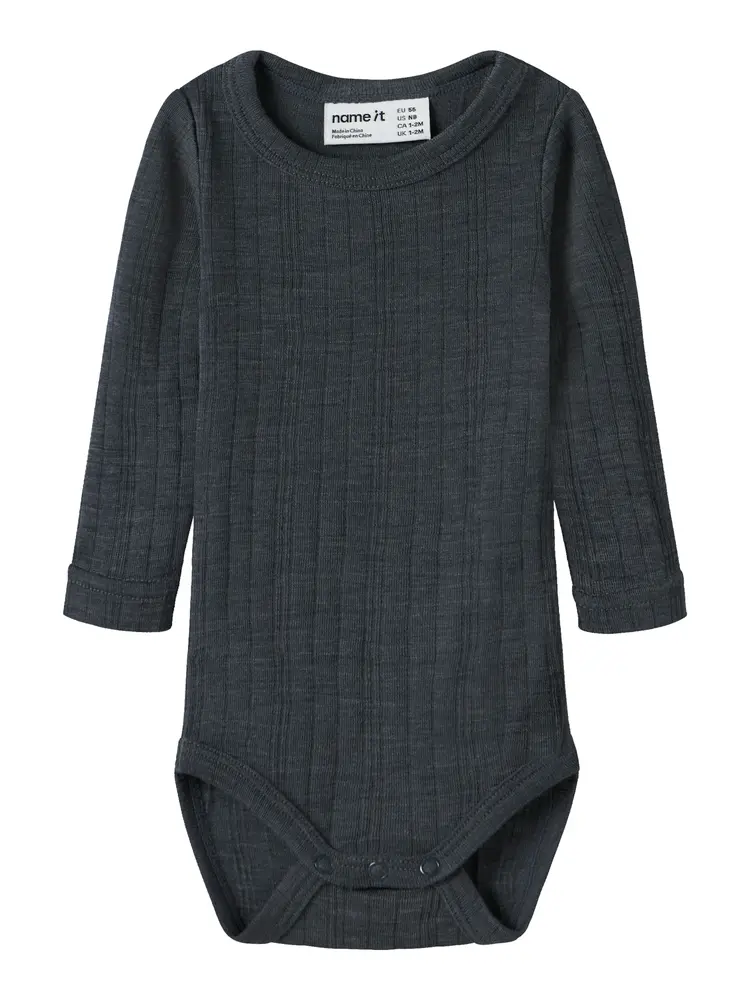 Name It Wang Uld Langærmet Body - Ombre Blue - 62