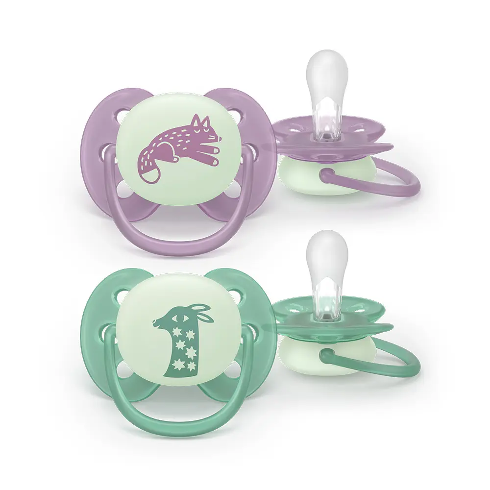 Philips Avent Ultra Soft Nat Sut 6-18m - Grøn/Lilla billede