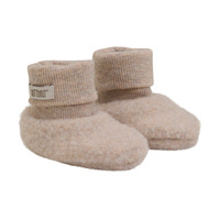 Uld Fleece Footies - Camel melange