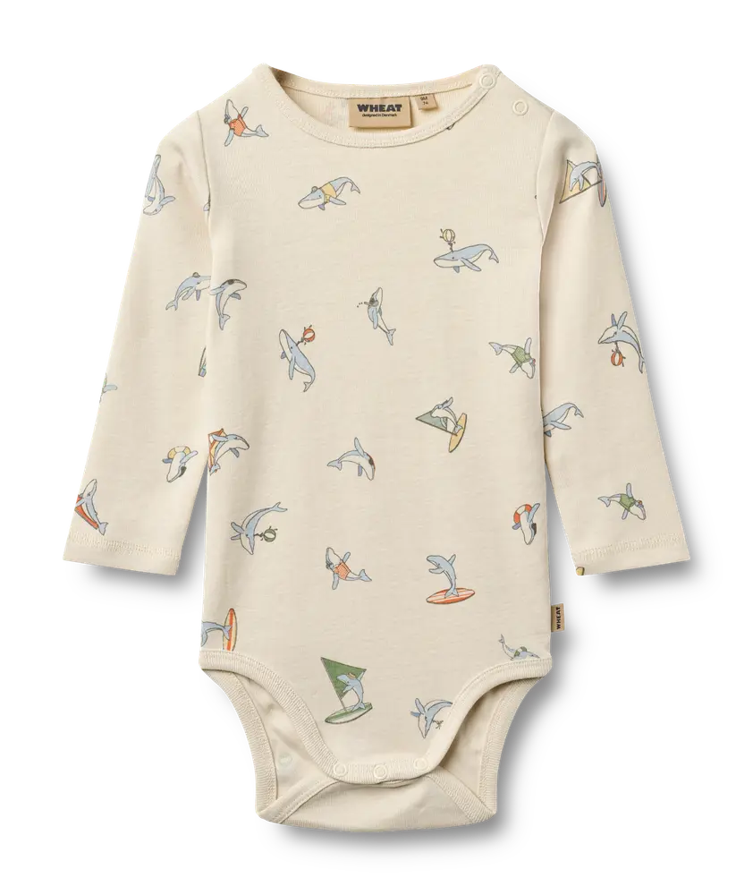 Freddie Langærmet Body - Whale friends - 56 billede