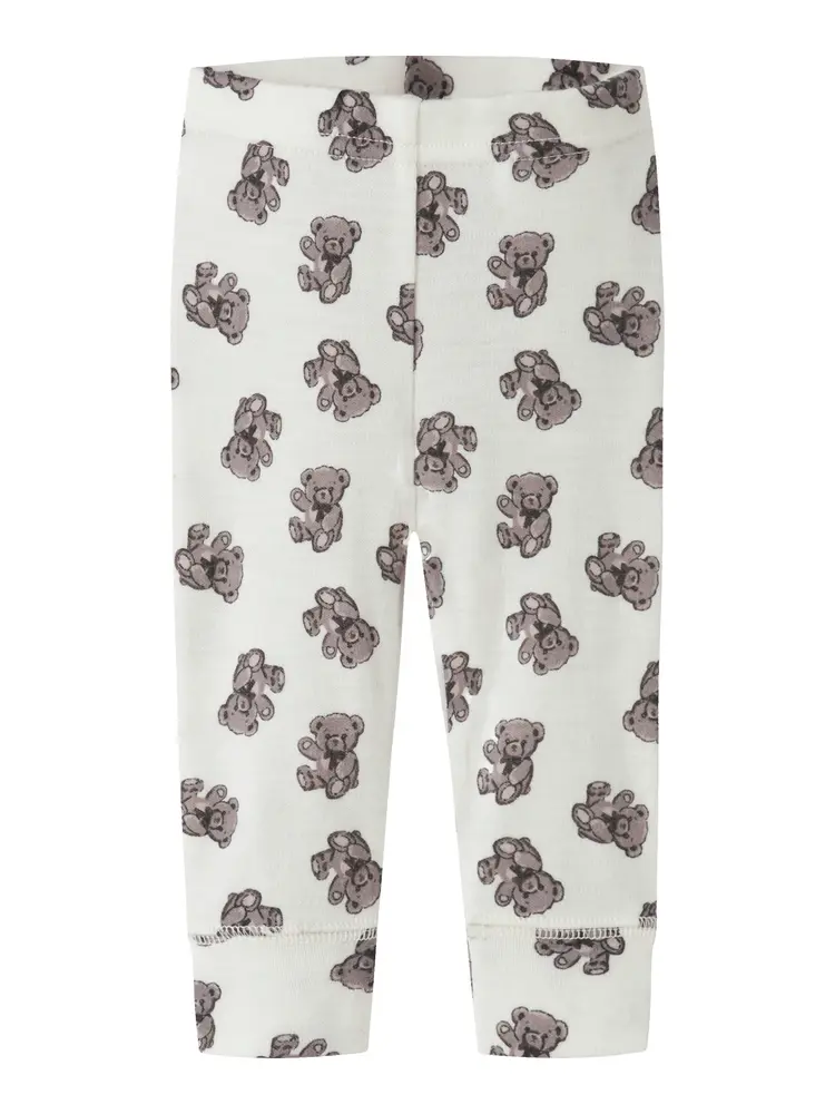 Name It Leggings - Uld - NbnWillu - Snow White/Teddy Bear