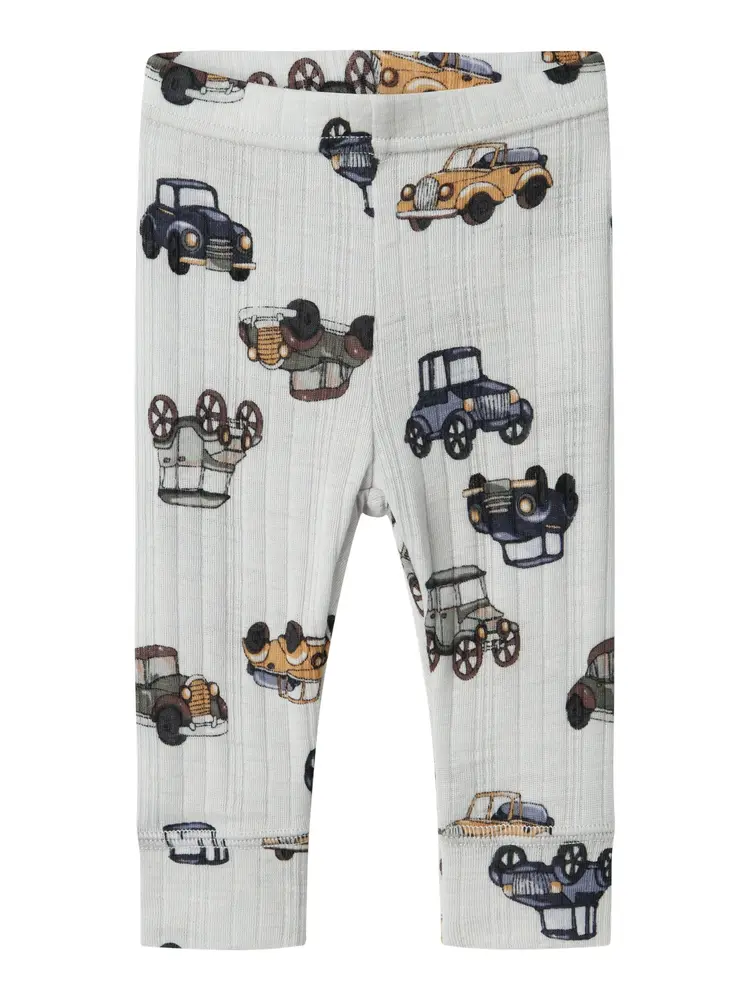 Name It Leggings - Uld - Noos - NbmWang - Gray Dawn m. Biler